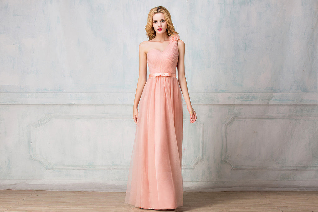 Tulle full-length  bridesmaid  dress