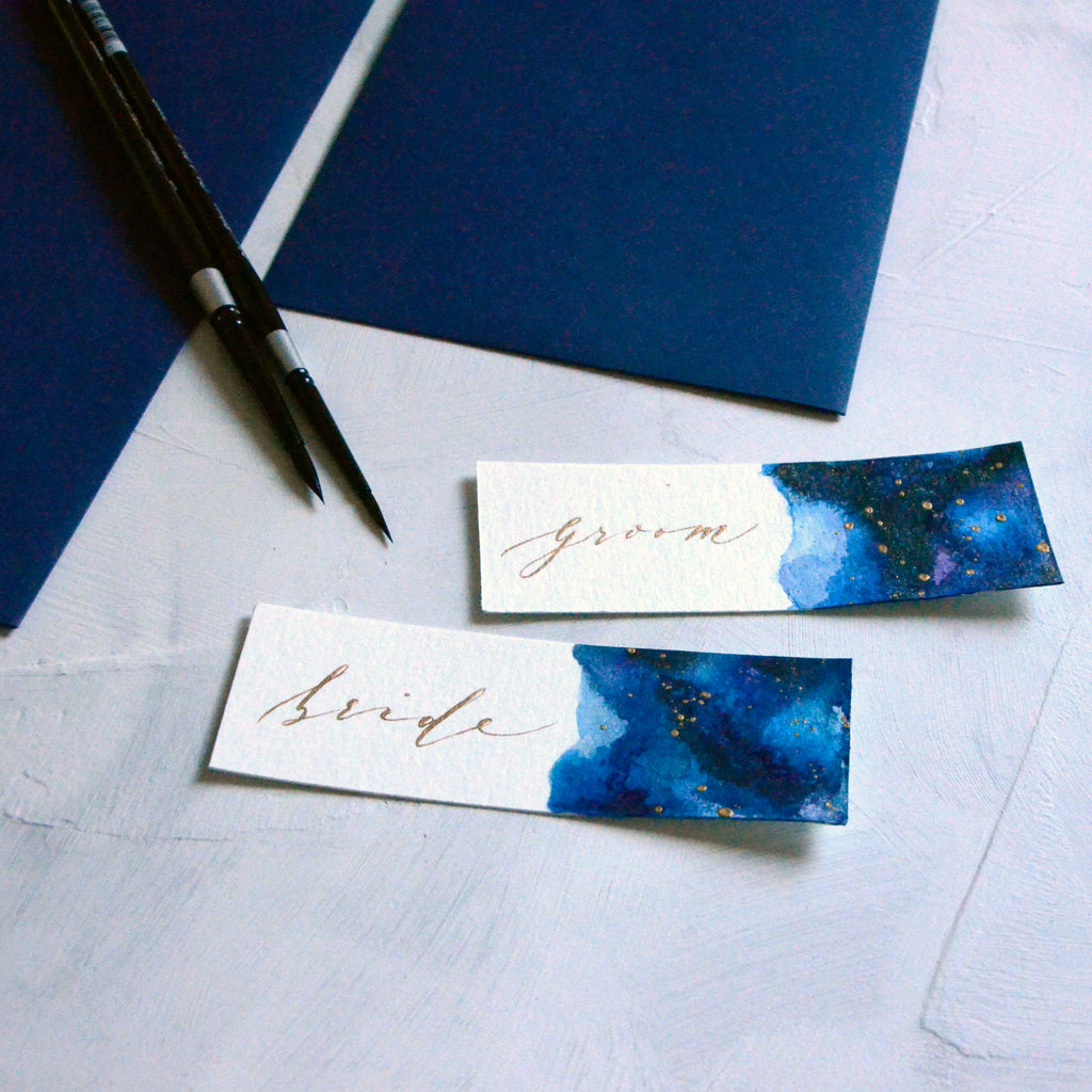 Calligraphy Watercolor Place Cards | Handwritten Place Cards | Wedding Place Cards | Tented Cards | Escort Cards | Wedding Calligraphy