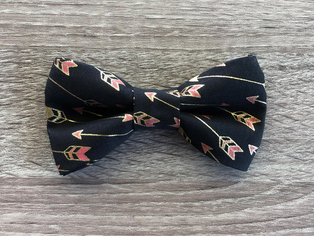 Black Arrow Dog Collar Bow Tie - Gentleman Dog Bow