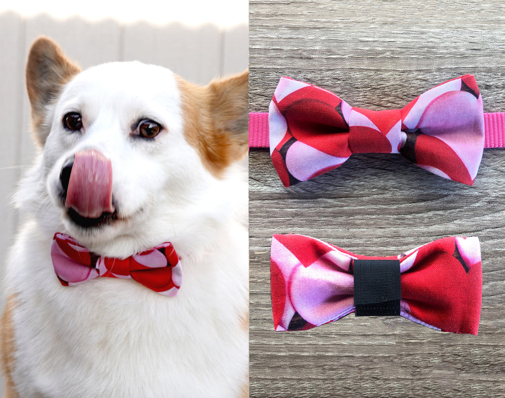 Lilac Dream Dog Collar Bow Tie - Lilac Red Dog Bow